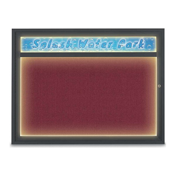 Corkboard, 48"x36", Deep Burgundy/Black