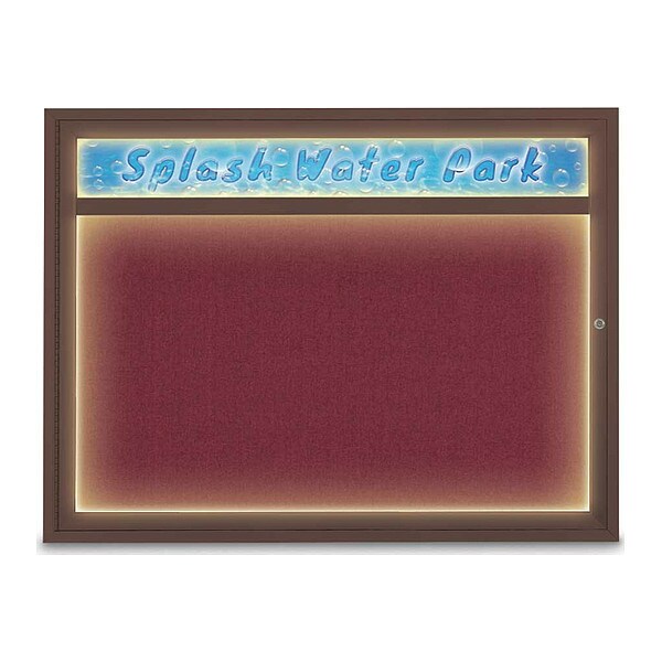 Corkboard, 48"x36", Deep Burgundy/Bronze