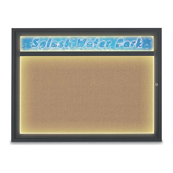 Corkboard, 48"x36", Buff/Black