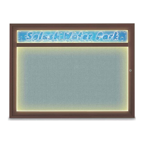 Corkboard, 48"x36", Cloud/Bronze