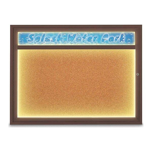 Corkboard, 48"x36", Cork/Bronze