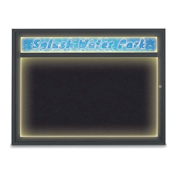 Corkboard, 48"x36", Rubber/Black