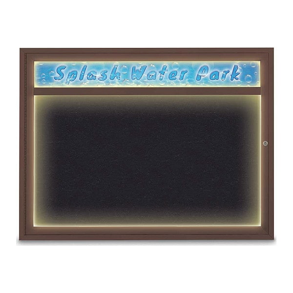 Corkboard, 48"x36", Rubber/Bronze