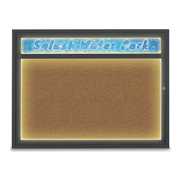 Corkboard, 48"x36", Synthetic Cork/Black
