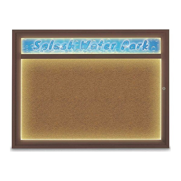 Corkboard, 48"x36", Synthetic Cork/Bronze