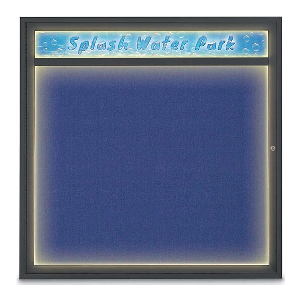 Corkboard, 48"x48", Cobalt Accent/Black