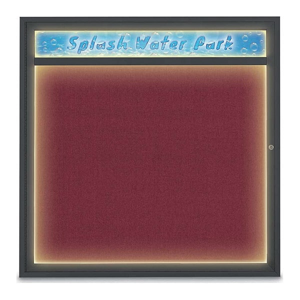Corkboard, 48"x48", Deep Burgundy/Black