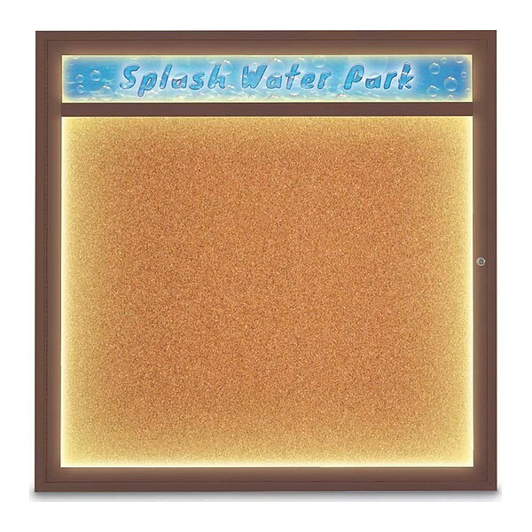 Corkboard, 48"x48", Cork/Bronze