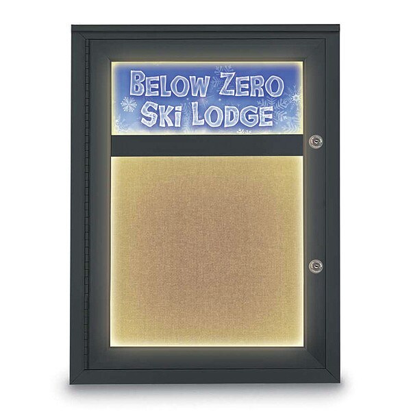 Corkboard, 18"x24", Buff/Black