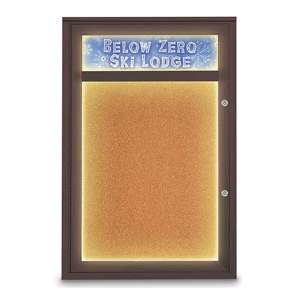 Corkboard, 24"x36", Cork/Bronze
