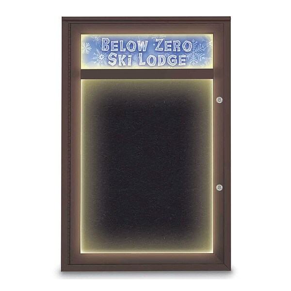 Corkboard, 24"x36", Rubber/Bronze