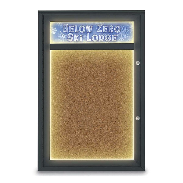 Corkboard, 24"x36", Synthetic Cork/Black