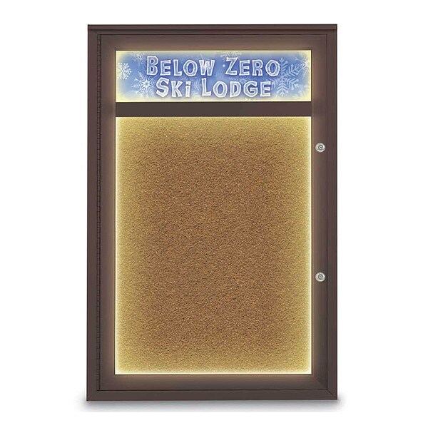 Corkboard, 24"x36", Synthetic Cork/Bronze