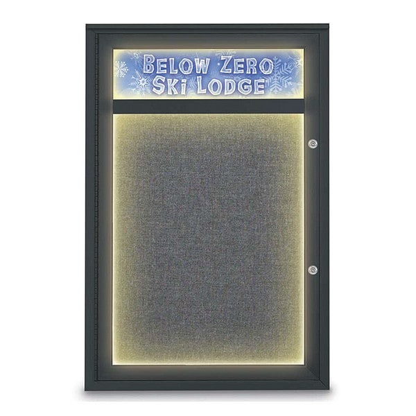 Corkboard, 24"x36", Medium Grey/Black