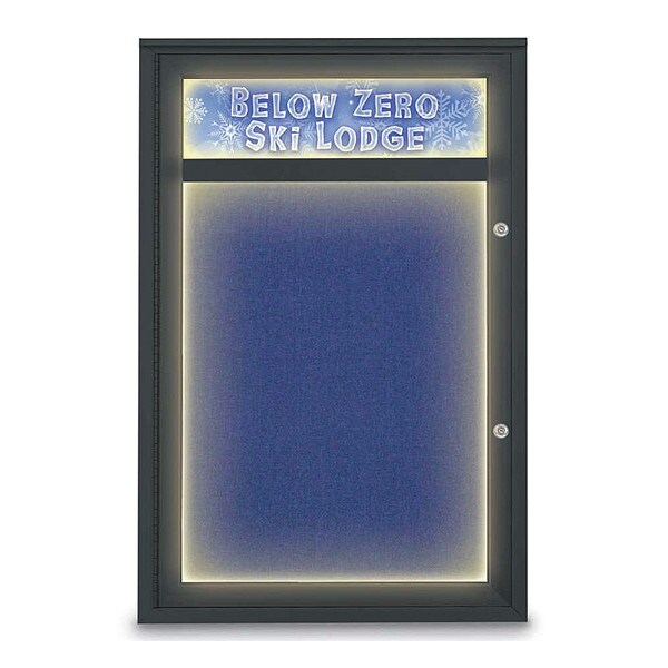 Corkboard, 24"x36", Cobalt Accent/Black