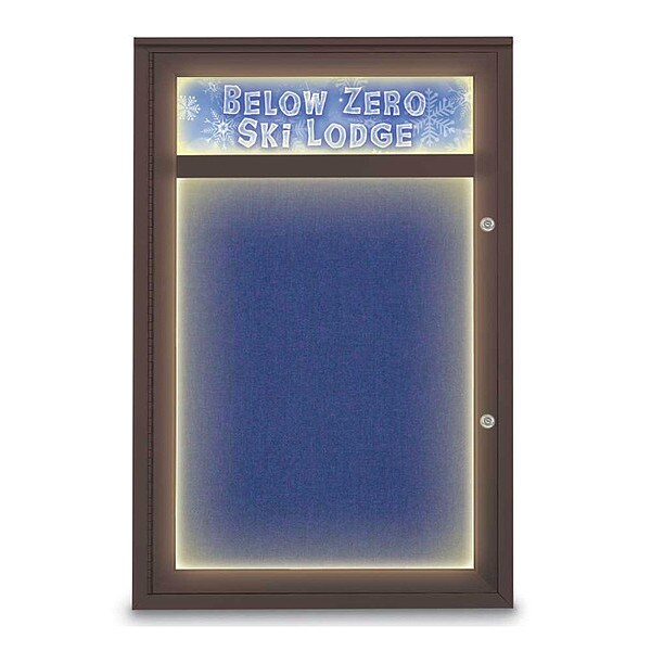 Corkboard, 24"x36", Cobalt Accent/Bronze
