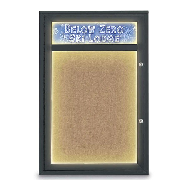 Corkboard, 24"x36", Buff/Black