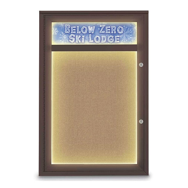 Corkboard, 24"x36", Buff/Bronze