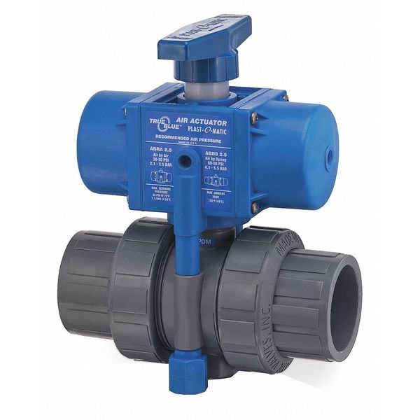 Air Actuatd Ball Valve, CPVC, 3", Fkm, Sockt