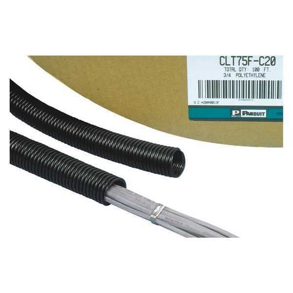 Corrugated Loom Tubing, 0.25"x100ft L, Blk