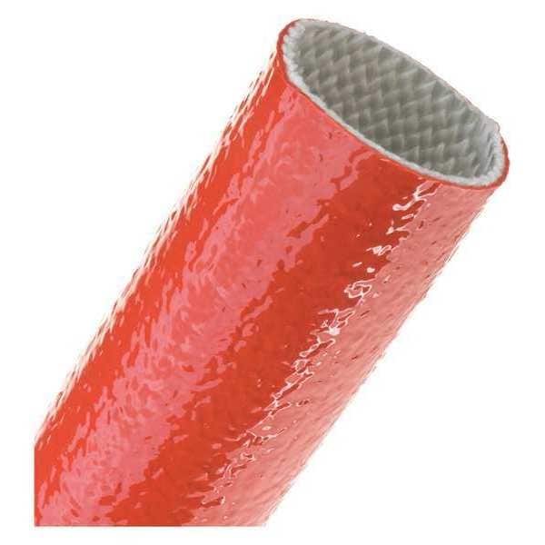 Braided Cable Sleeve, 1-1/2 in Inside Dia., Fiberglass, Red