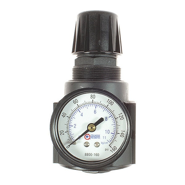 Regulator W/Gage Panel Mount 0-200PSI 1/2"