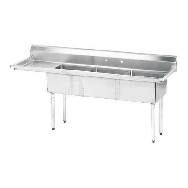 20-3/4" W x 62-1/2" L x 42-3/4" H, 18 ga. 304 Stainless Steel