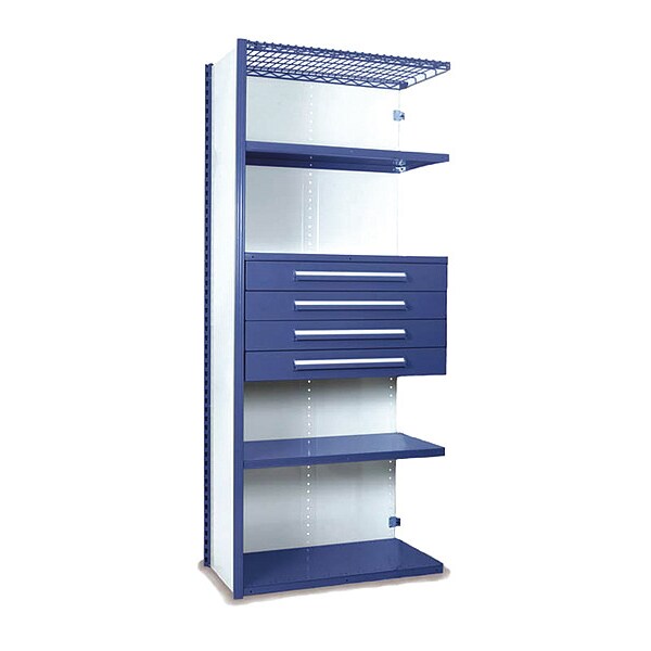 V-Grip Shelving W/ Drawers, BL, Color: Textured Regal Blue