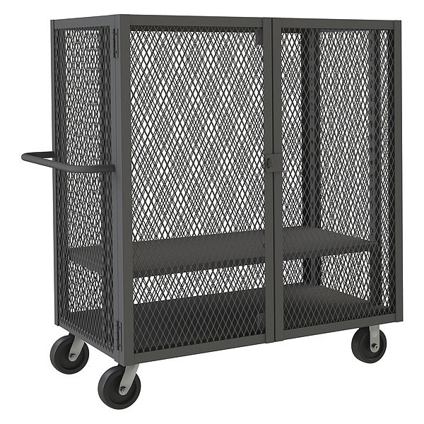 Security Mesh Truck W/6"x2" Phenolic Ca, 2000 lb Capacity, 38" W x 66-1/2" L x 56-7/16" H