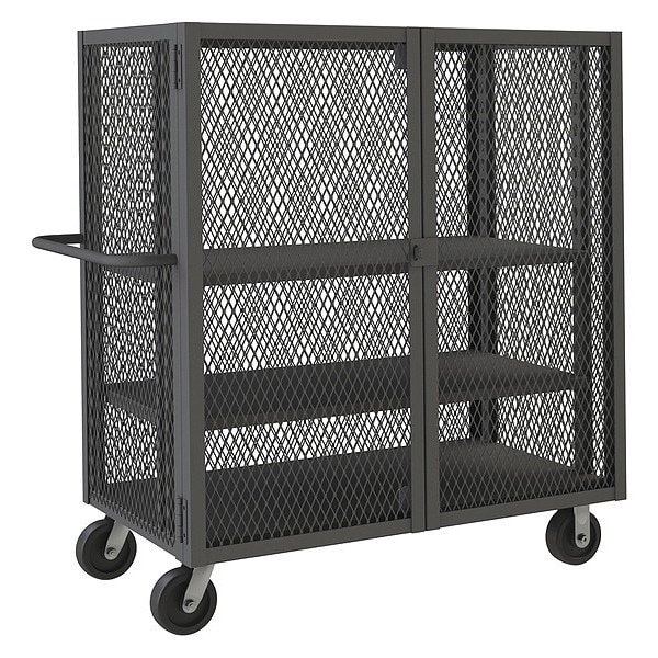 Security Mesh Truck W/6"x2" Phenolic Ca, 2000 lb Capacity, 32" W x 54-1/2" L x 56-7/16" H