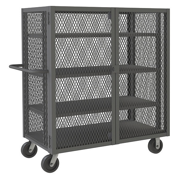 Security Mesh Truck W/6"x2" Phenolic Ca, 2000 lb Capacity, 32" W x 54-1/2" L x 56-7/16" H