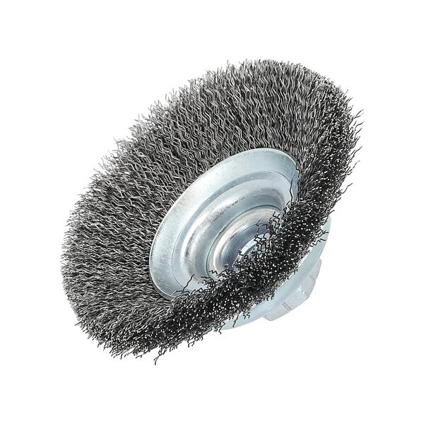 Wire Wheel Brush, Crimped, 3 3/8" Dia.