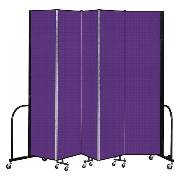 Portable Room Divider, 5 Panel, 8 ft. H