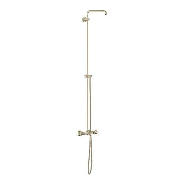 Shower System with Thermostat, Brushed Nickel, Wall