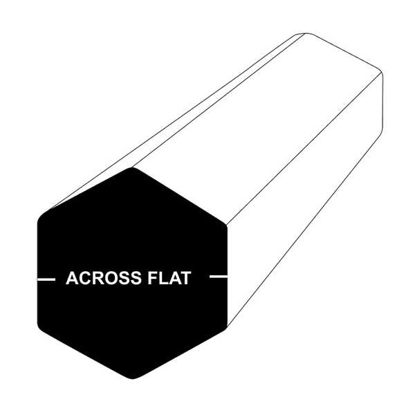 Aluminum Hex Bar, 12 in Overall L