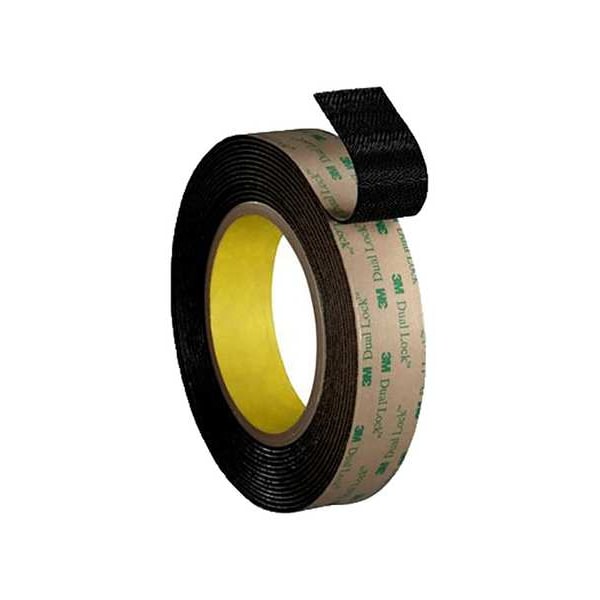 Reclosable Fastener, Acrylic Adhesive, 210 ft, 6 in W, Black