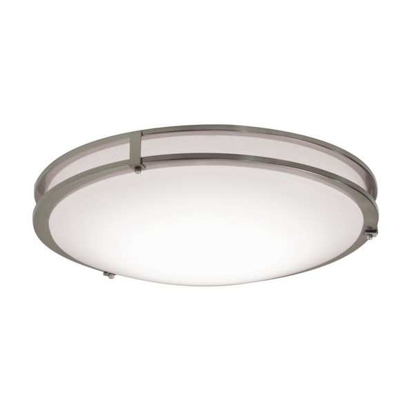 RndLEDMnt, 14in, 3000K, 1200lm, Slvr, Steel