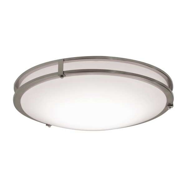 RndLEDMnt, 14in, 3000K, 2400lm, Slvr, Steel