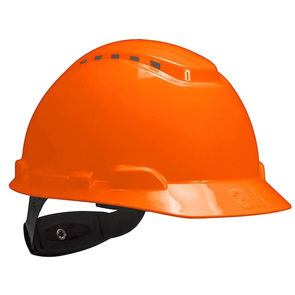 Hard Hat, HDPE, Pressure Diffusion Ratchet Suspension, High-Visibility Orange