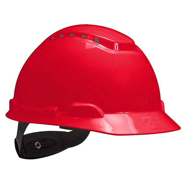 Hard Hat, HDPE, Pressure Diffusion Ratchet Suspension, Red