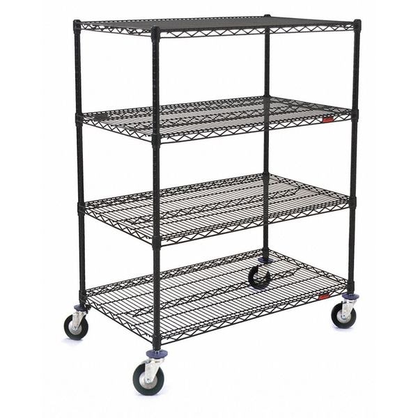Wire Shelving Cart, 800 lb., 68 In.H