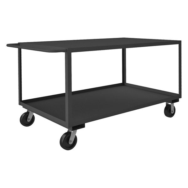 Utility Cart with Lipped & Flush Metal Shelves, Steel, 3,000 lb Load Capacity, 2 Shelves, 48 in H
