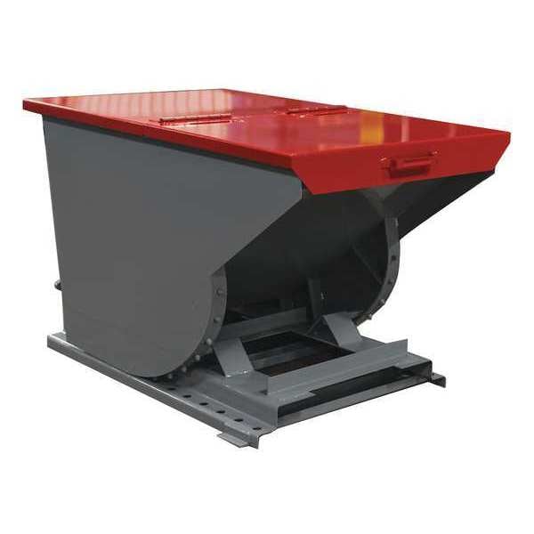 Hopper Lid, Gray, Hinged, Fits 1/3 cu. yd.