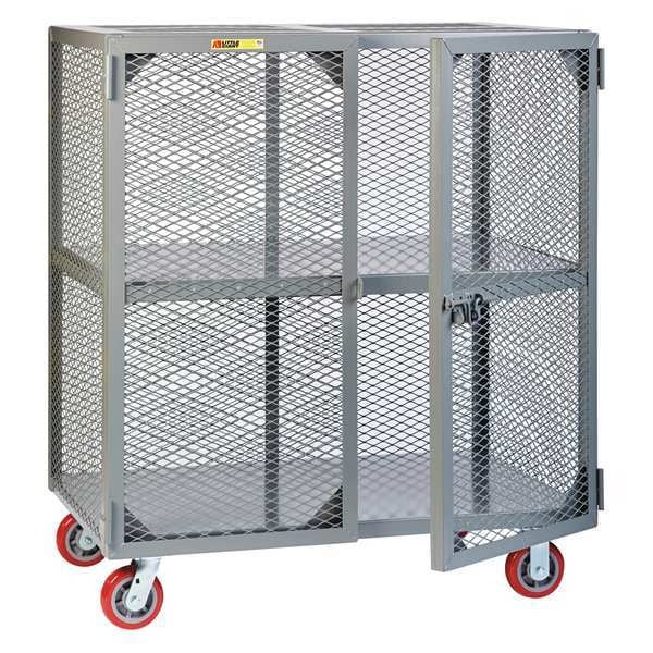 Mobile Security Cart, 2,000 lb Capacity, 27 in W x 61 in L x 1 Shelves