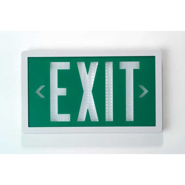 Self-Luminous Exit Sign, 2 Face(s), Tritium, Universal Mount