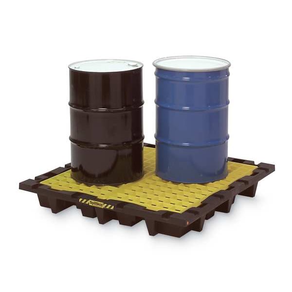 Spill Pallet, 60 gal Spill Capacity, 4 Drums, 6,000 lb Load Capacity, Polyethylene