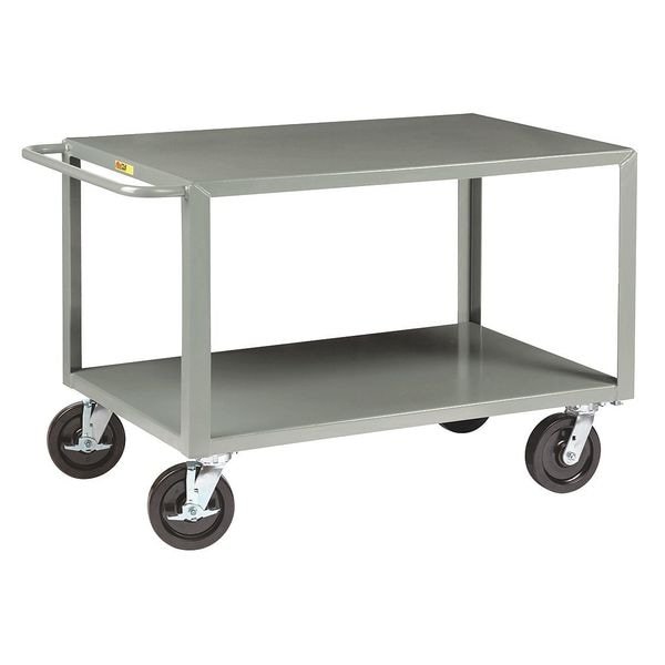 Utility Cart with Flush Metal Shelves, Steel, 5,000 lb Load Capacity, 2 Shelves, 53 1/2 in L