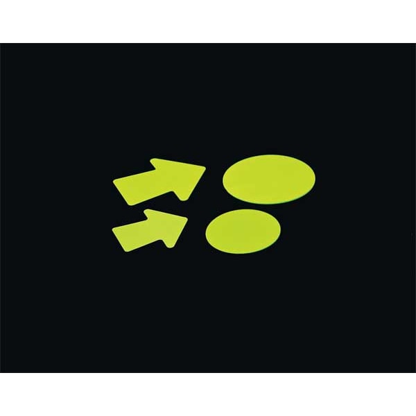 Floor Marking Tape, vinyl, No Legend, Green, Yellow, 3 in W., 10 mil Thickness, 50 PK