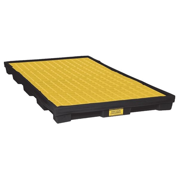 Spill Deck, 90 gal Spill Capacity, 8 Drums, 10,000 lb Load Capacity, Polyethylene
