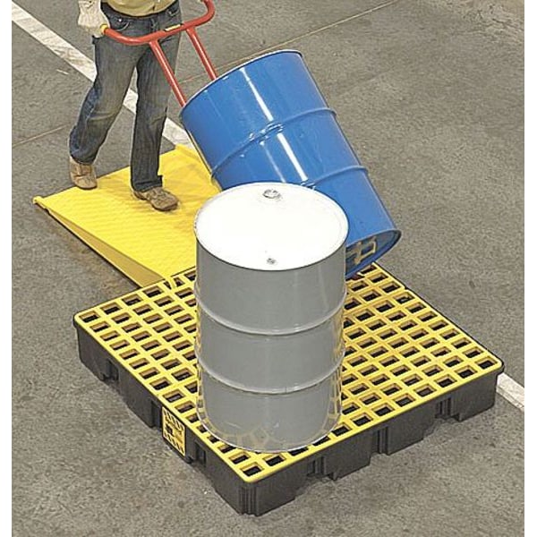 Spill Pallet, 66 gal Spill Capacity, 4 Drums, 8,000 lb Load Capacity, High Density Polyethylene